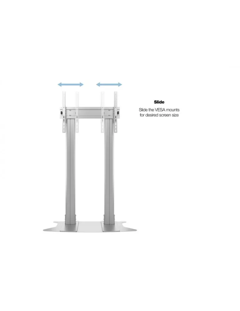 MULTIBRACKETS 2555 Support sol Multibrackets Public Display Sitand 180 Dual Pllar Floorbase Silver- écran 70"-110" VESA Max 800