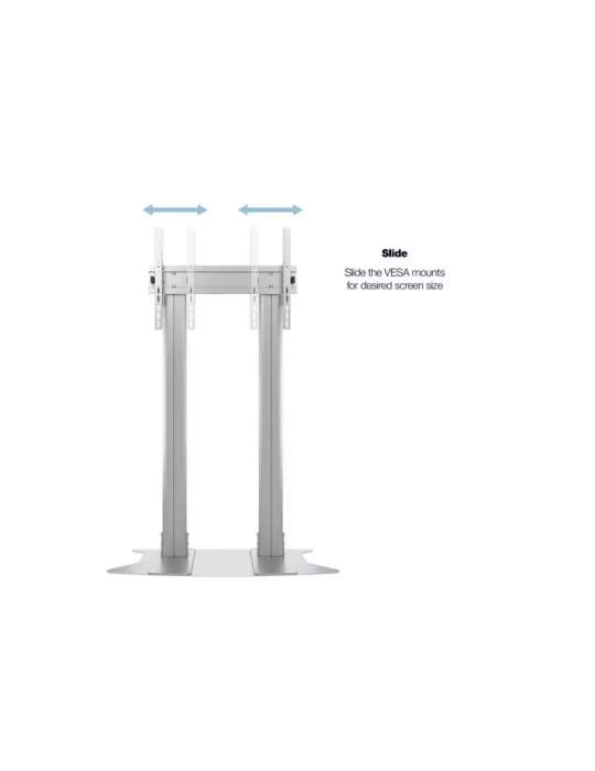 MULTIBRACKETS 2555 Bodenständer Multibrackets Public Display Sitand 180 Dual Pllar Floorbase Silber- Bildschirm 70 -110  VESA