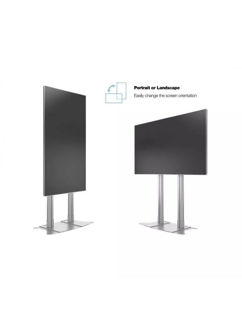 MULTIBRACKETS 2555 Support sol Multibrackets Public Display Sitand 180 Dual Pllar Floorbase Silver- écran 70"-110" VESA Max 800