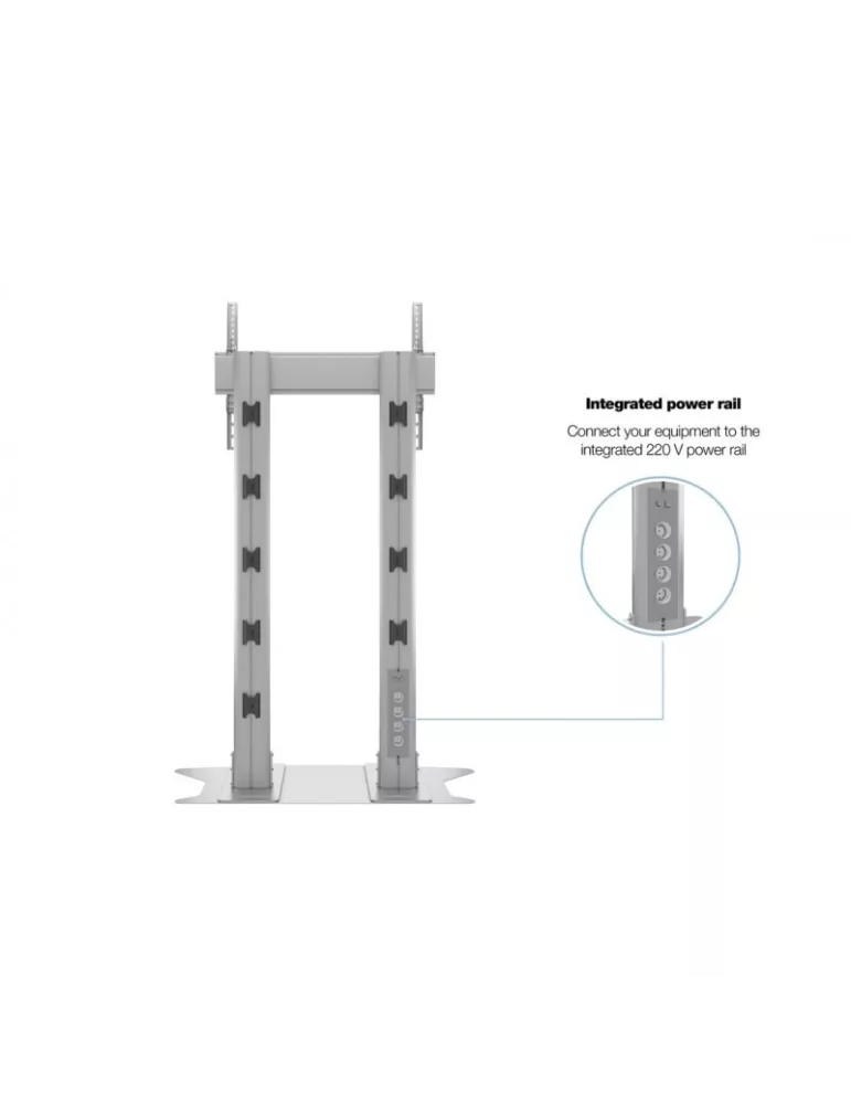 MULTIBRACKETS 2555 Bodenständer Multibrackets Public Display Sitand 180 Dual Pllar Floorbase Silber- Bildschirm 70 -110  VESA