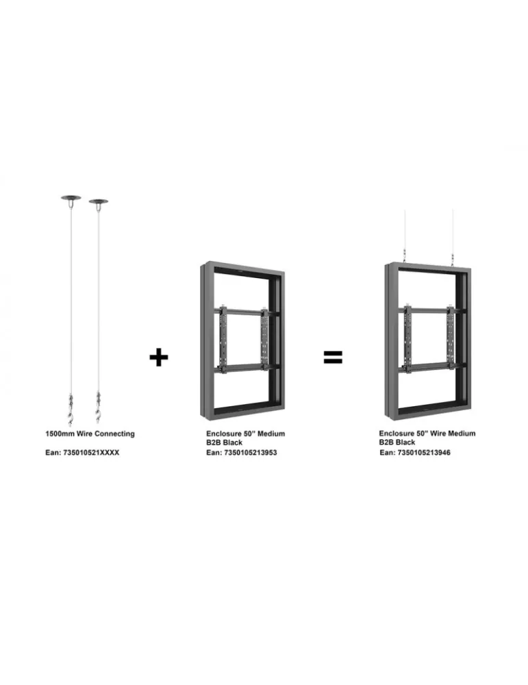 MULTIBRACKETS 3946 Caisson double avec élingues Multibrackets Enclosure 50  Wire Medium B2B Black - VESA Max 600x400 MULTIBRAC