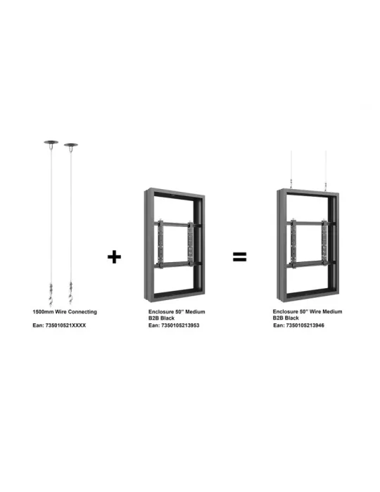 MULTIBRACKETS 3946 Caisson double avec élingues Multibrackets Enclosure 50  Wire Medium B2B Black - VESA Max 600x400 MULTIBRAC