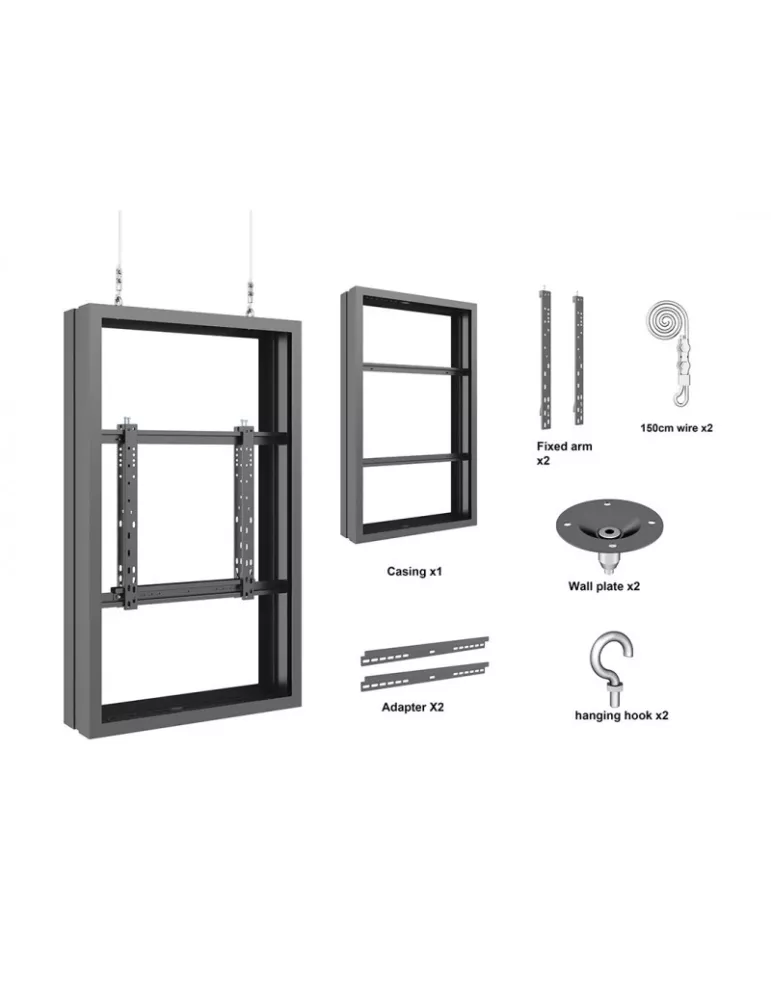 MULTIBRACKETS 3946 Caisson double avec élingues Multibrackets Enclosure 50  Wire Medium B2B Black - VESA Max 600x400 MULTIBRAC