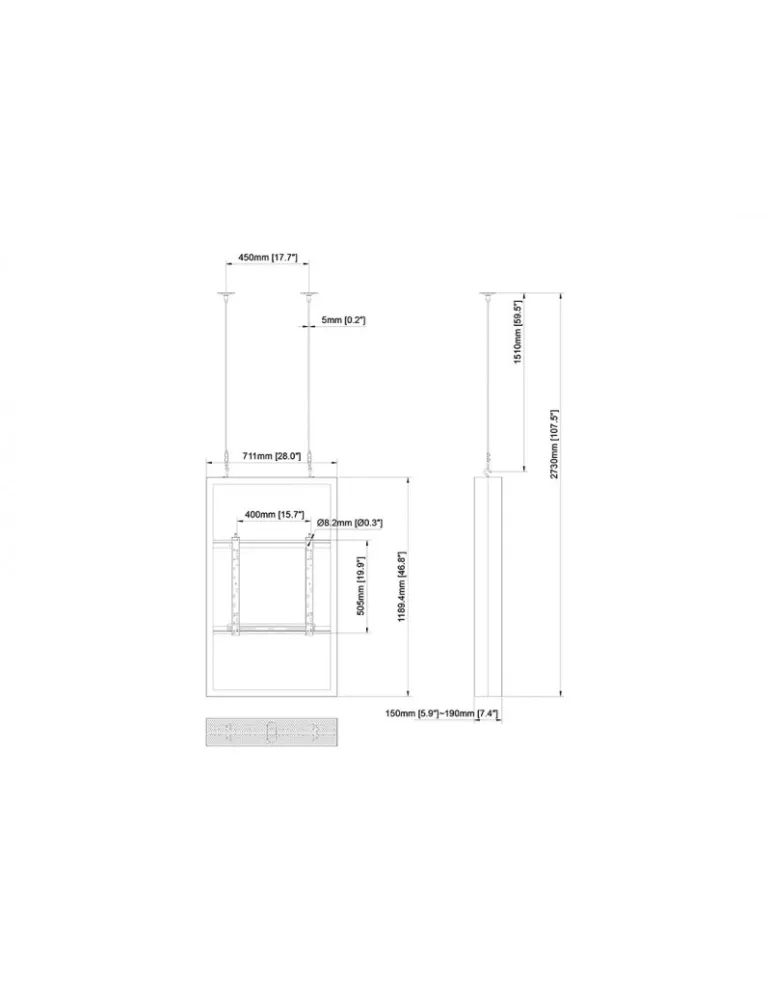 MULTIBRACKETS 3946 Caisson double avec élingues Multibrackets Enclosure 50  Wire Medium B2B Black - VESA Max 600x400 MULTIBRAC
