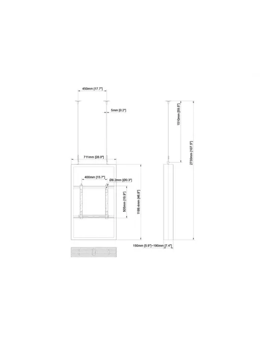 MULTIBRACKETS 3946 Caisson double avec élingues Multibrackets Enclosure 50  Wire Medium B2B Black - VESA Max 600x400 MULTIBRAC