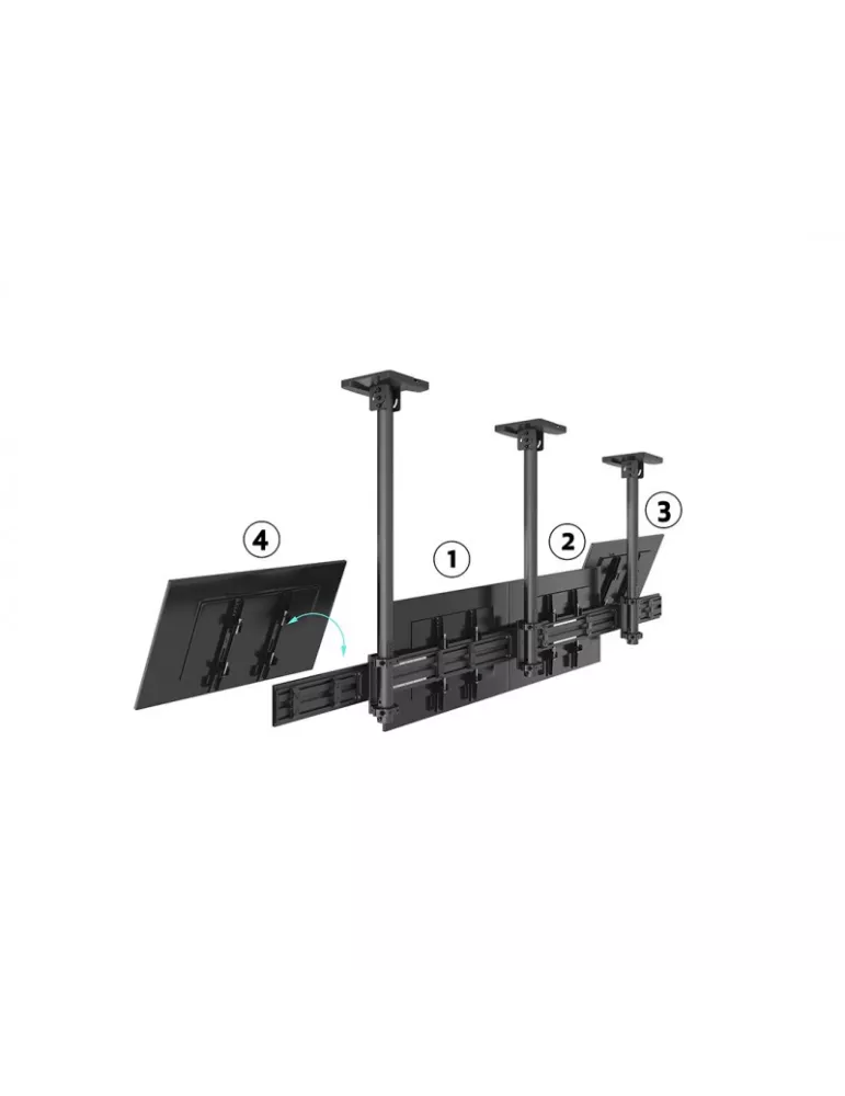 MULTIBRACKETS 6466 Support plafond Multibrackets Menu Board Mount Pro MBC4X1U - 4 écrans 32"-50" VESA Max 300x300