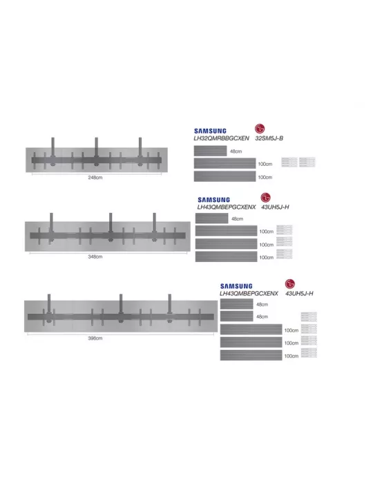 MULTIBRACKETS 6466 Multibrackets Menu Board Mount Pro MBC4X1U - 4 screens 32 -50  VESA Max 300x300 MULTIBRACKETS MUL6466 | Mus