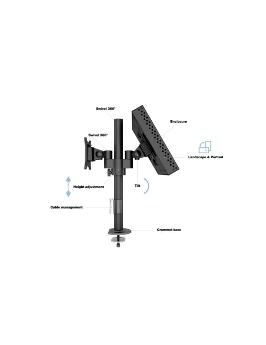 MULTIBRACKETS 2802 Caisson Multibrackets Deskmount Dual B2B   Enclosure for Samsung screen QB13R   QB13R-T - 13  screen VESA M