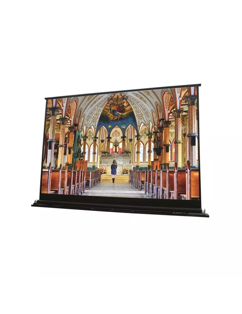 OSF N264929 Pantalla de suelo motorizada FenixScreen 480x270 16 9 con bordes negros OSF LUXN264929 | MusicGoodDeal