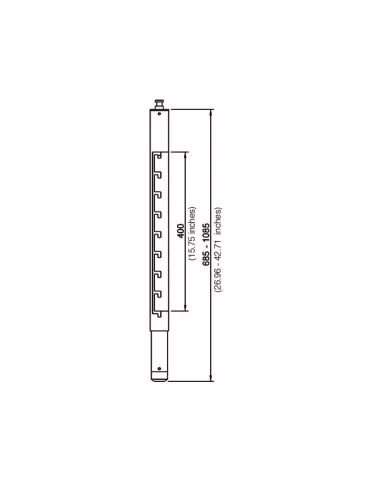 EUROMET 09266 Rallonge 70-120cm Noir pour support Arakno 2