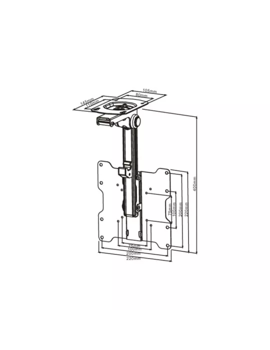 MULTIBRACKETS 0346 Support plafond Multibrackets Flip Down - écran 17"-37" VESA Max 200x200
