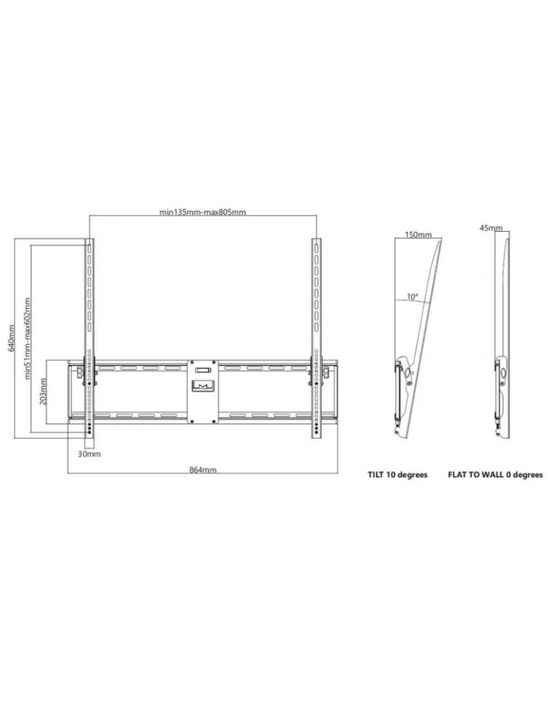 MULTIBRACKETS 4029 Multibrackets Universeal Tilt Wallmount L REF  MULTIBRACKETS MUL4029 | MusicGoodDeal