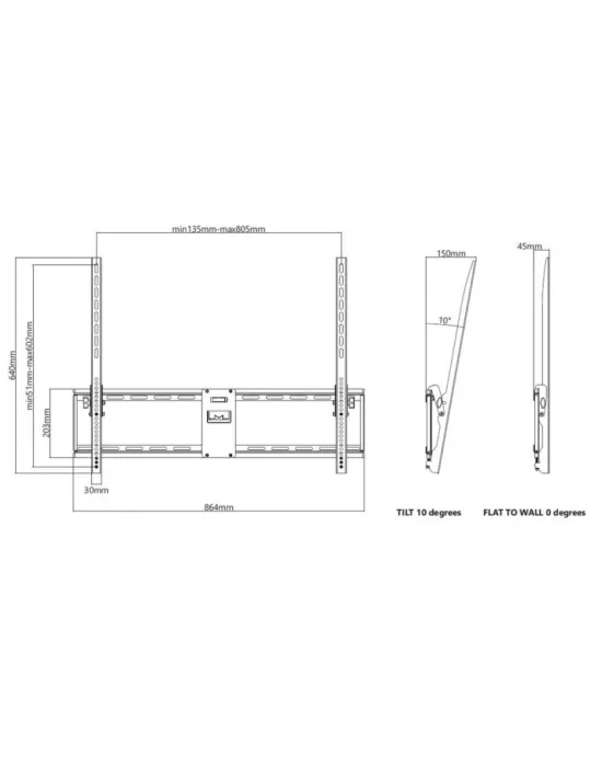 MULTIBRACKETS 4029 Multibrackets Universeal Tilt Wallmount L REF  MULTIBRACKETS MUL4029 | MusicGoodDeal