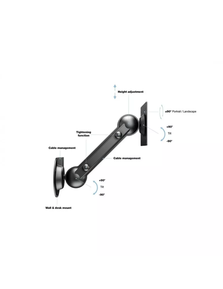MULTIBRACKETS 2673 Support mural inclinable Multibrackets VESA Monitor/Tablet Arm 75/100 - écran de 7" - 32" VESA Max 100x100