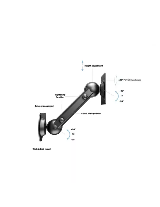 MULTIBRACKETS 2673 Support mural inclinable Multibrackets VESA Monitor Tablet Arm 75 100 - 7  screen - 32  VESA Max 100x100 MU