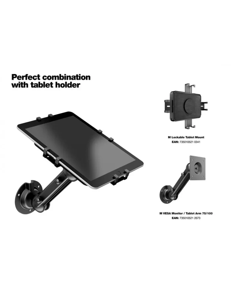 MULTIBRACKETS 2673 Support mural inclinable Multibrackets VESA Monitor/Tablet Arm 75/100 - écran de 7" - 32" VESA Max 100x100