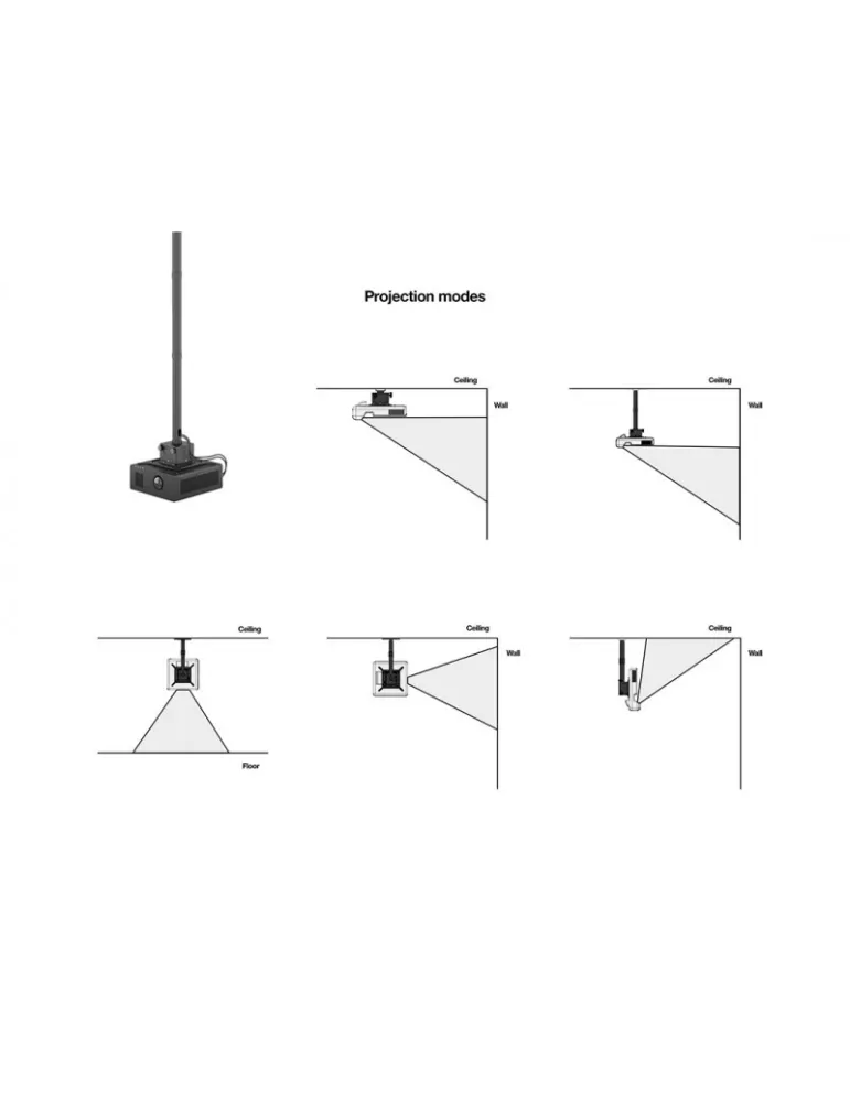 MULTIBRACKETS 3588 Ceiling mount Videoprojector Pro HD 2350mm 40kg Black MULTIBRACKETS MUL3588 | MusicGoodDeal