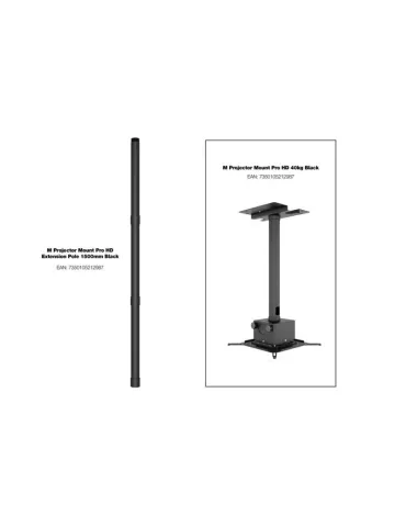 MULTIBRACKETS 2345 Rallonges pour support plafond videoprojecteur Multibrackets Pro HD Noir - Poteaux d'extension 3 x 500 mm 2