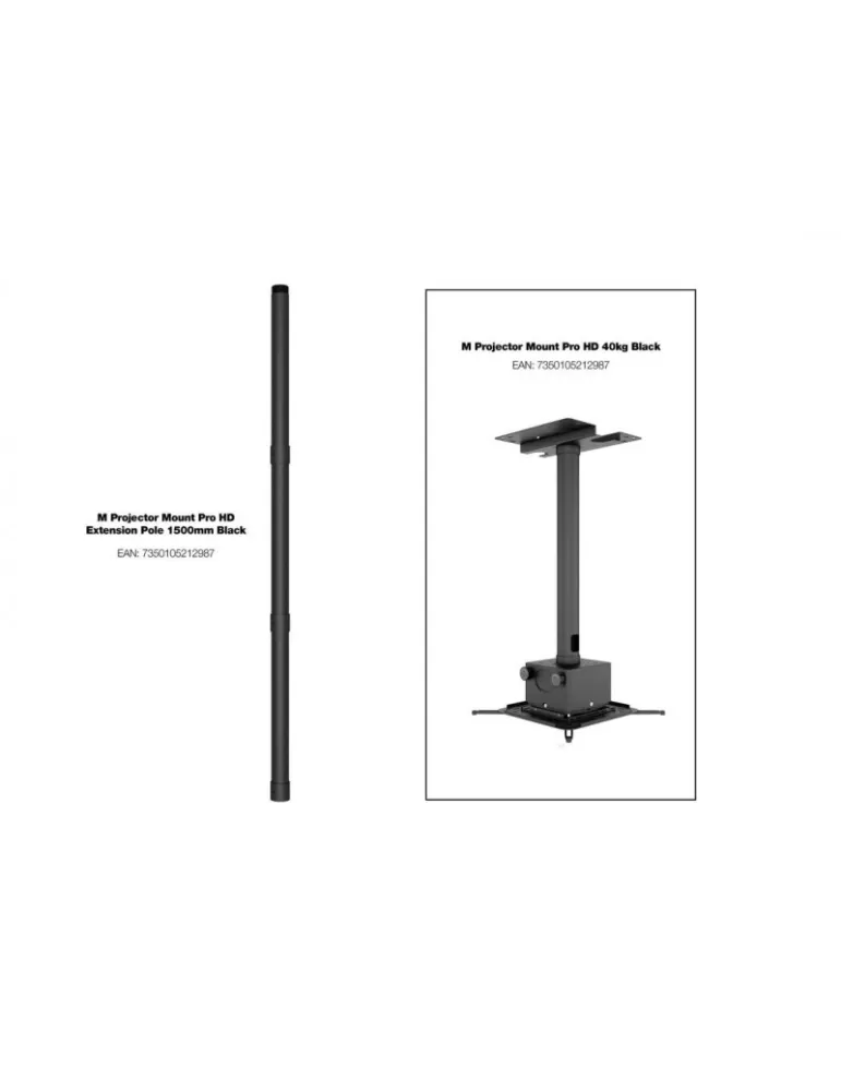 MULTIBRACKETS 2345 Alargaderas para soporte de techo para proyector Multibrackets Pro HD Negro - Alargaderas 3 x 500 mm MULTIB