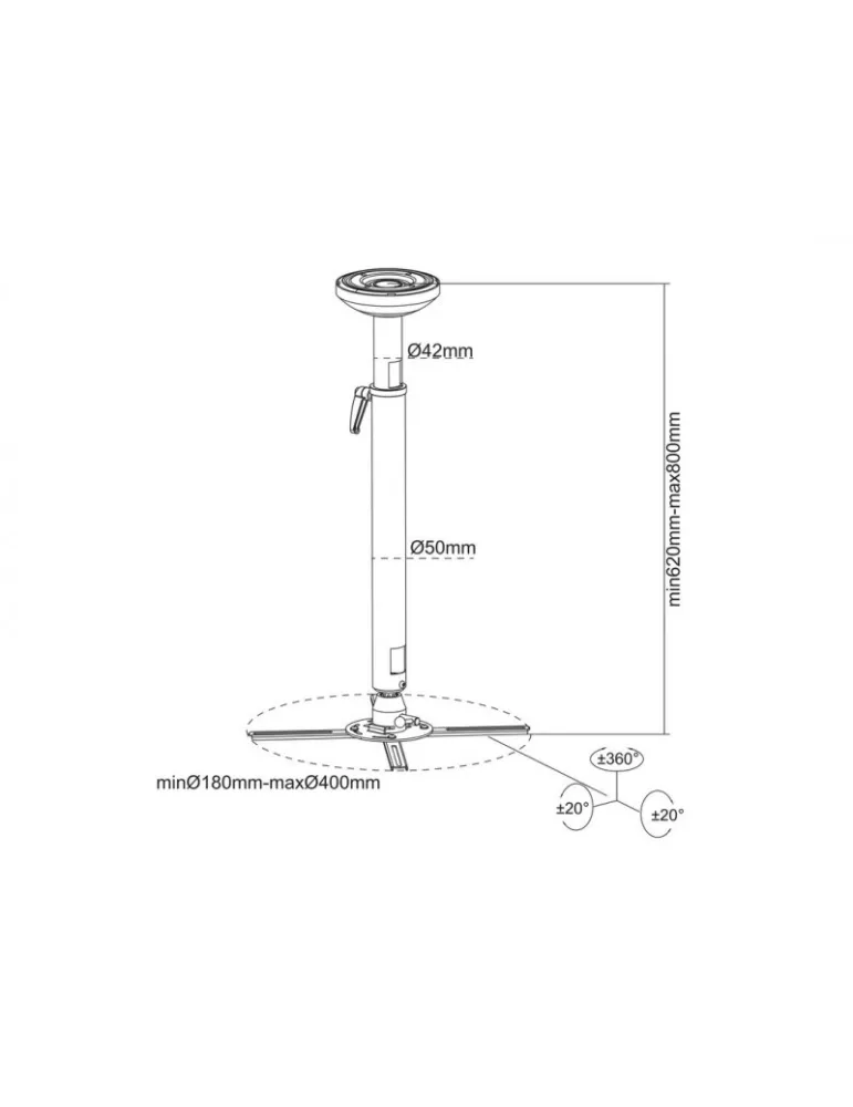 MULTIBRACKETS 5228 Ceiling mount white projector mount HD 620-800mm Ref  MULTIBRACKETS MUL5228 | MusicGoodDeal