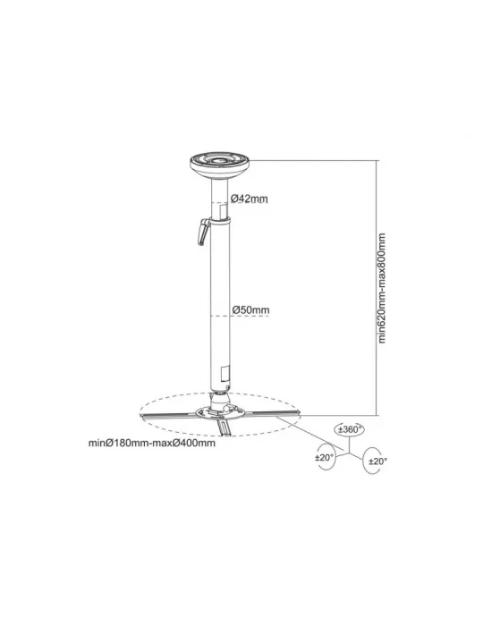 MULTIBRACKETS 5228 Ceiling mount white projector mount HD 620-800mm Ref  MULTIBRACKETS MUL5228 | MusicGoodDeal