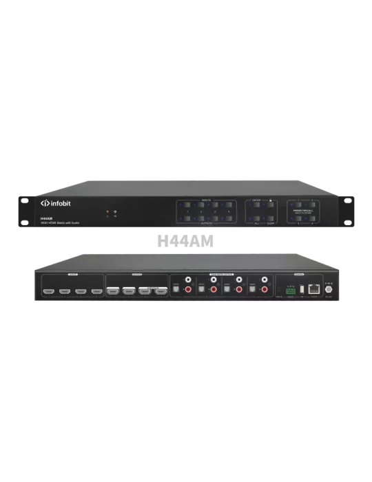 INFOBIT IMATRIXH44AM Matrice switcher  iMatrix H44AM 4x HDMI In / 4x (HDMI  Audio)Out UHD