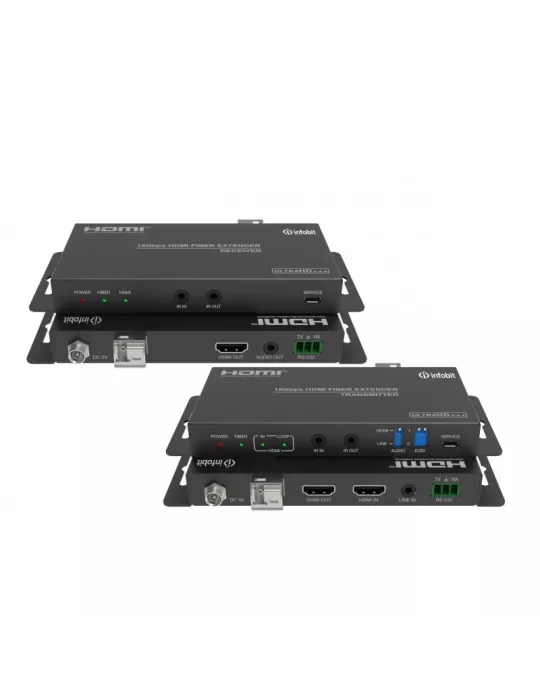 INFOBIT ITRANSF1000 10km HDMI 4K60 Fiber Optic Extension Kit with Infobit Audio Extraction - iTrans F1000 INFOBIT INFITRANSF10