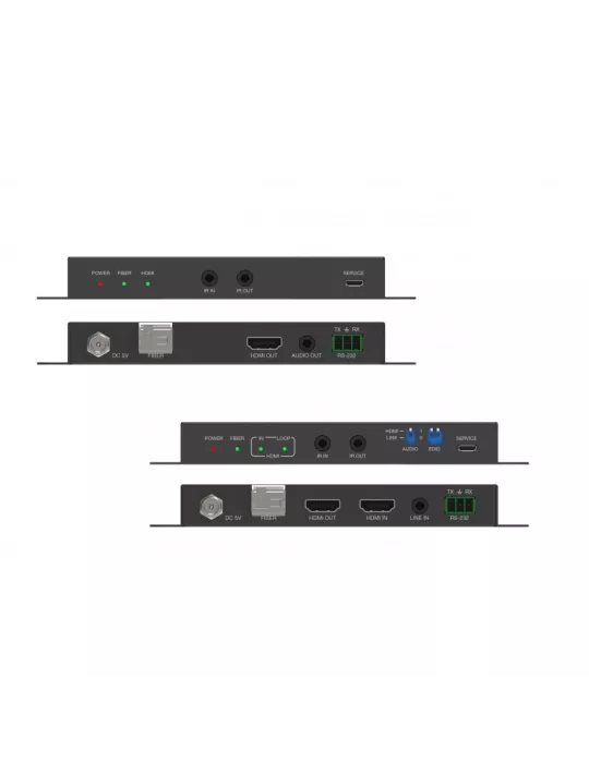INFOBIT ITRANSF1000 Kit de extensión de fibra óptica HDMI 4K60 de 10 km con extracción de audio Infobit - iTrans F1000 INFOBIT