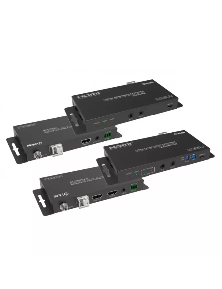 INFOBIT ITRANSF1000 Kit d'extension 10km Fibre optique HDMI 4K60 avec extraction audio Infobit - iTrans F1000