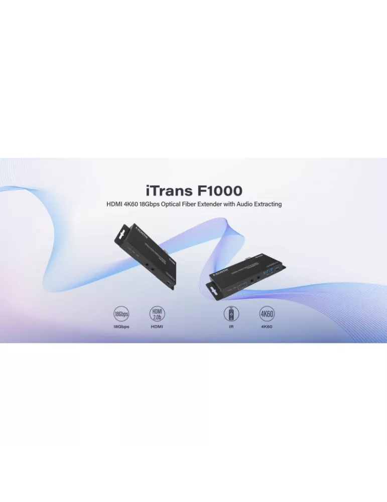 INFOBIT ITRANSF1000 10km HDMI 4K60 Fiber Optic Extension Kit with Infobit Audio Extraction - iTrans F1000 INFOBIT INFITRANSF10