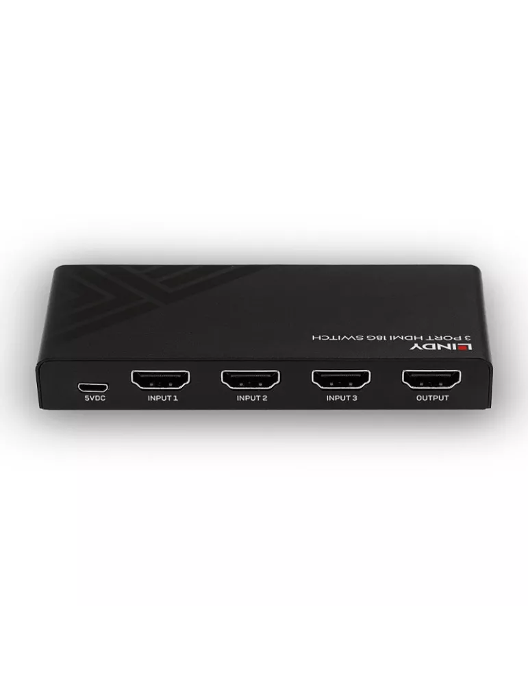 LINDY 38232 - Conmutador HDMI de 3 puertos 18G - Conmuta 3 fuentes 4K 60 a 1 pantalla LINDY LIN38232 | MusicGoodDeal