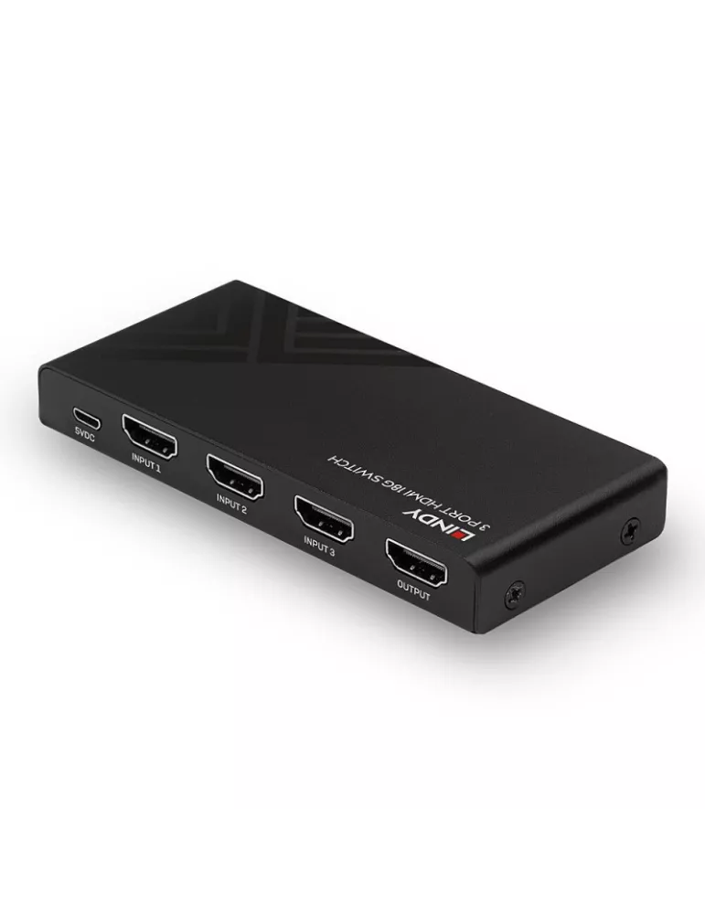LINDY 38232 - Switch HDMI 18G 3 Ports - switches 3 sources 4K 60 to 1 display LINDY LIN38232 | MusicGoodDeal