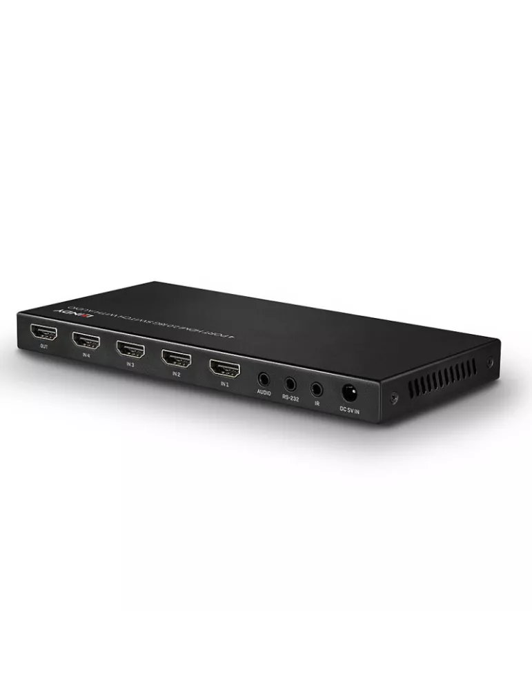 LINDY 38249 Switch HDMI 2.0 18G 4 Puertos con Audio (REF ) LINDY LIN38249 | MusicGoodDeal