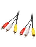 LINDY 35692   Cable de audio y vídeo premium 3 x RCA (cinch) macho macho 3m LINDY LIN35692 | MusicGoodDeal