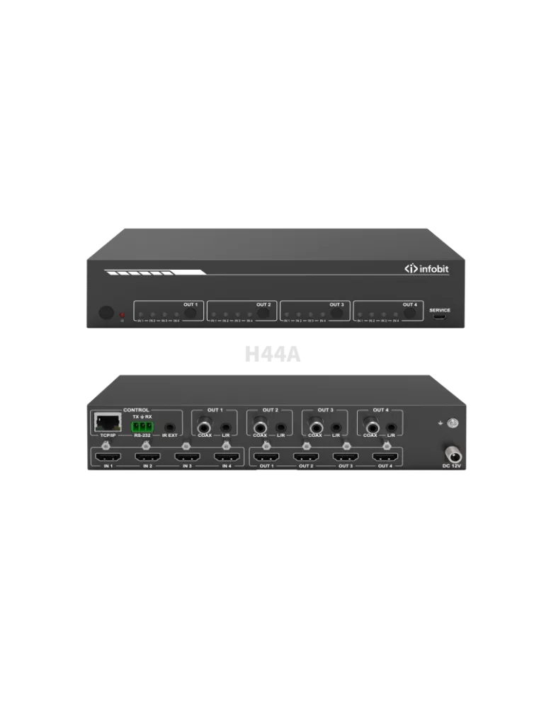 INFOBIT IMATRIXH44A Matrice switcher  iMatrix H44A 4x HDMI In / 4x (HDMI  Audio)Out UHD