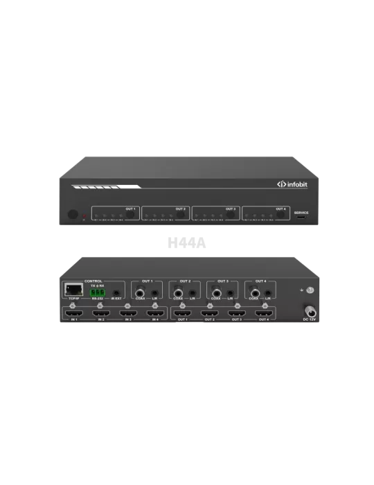 INFOBIT IMATRIXH44A Matrix switcher iMatrix H44A 4x HDMI In   4x (HDMI Audio)Out UHD INFOBIT INFIMATRIXH44A | MusicGoodDeal