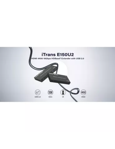 INFOBIT E150U2 Kit entension HDMI sur HDBaseT 150m Infobit - iTrans INFOBIT INFE150U2 | MusicGoodDeal