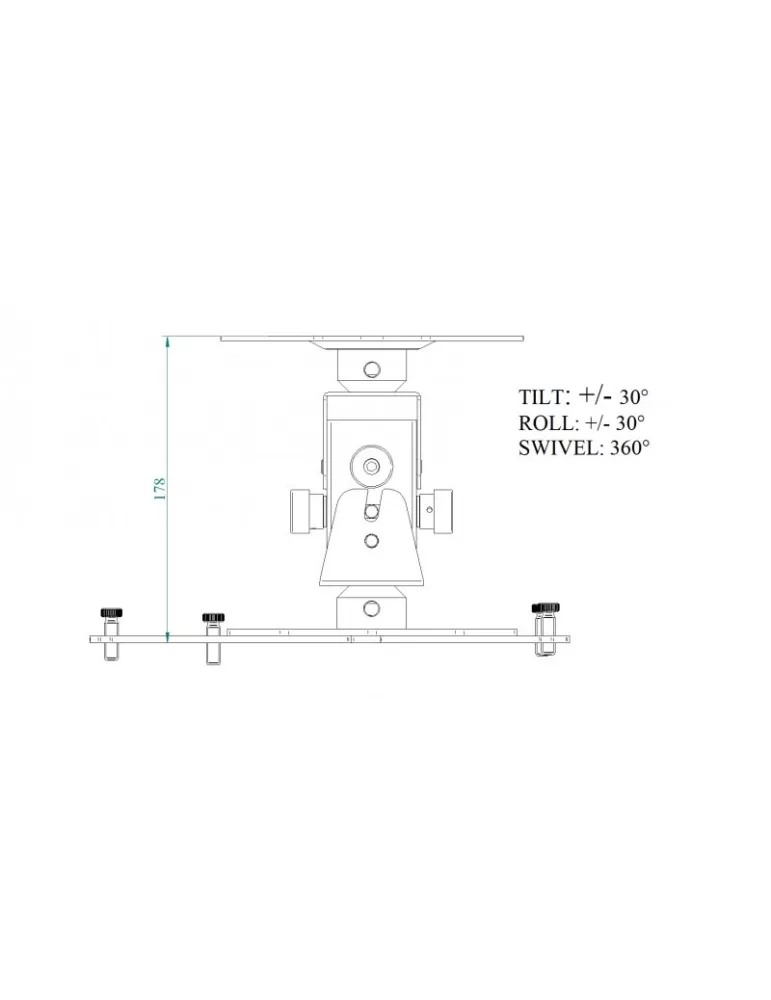 EUROMET 09057 VP-Deckenhalter Euromet Arakno (45kg) - Schwarz EUROMET EUR09057 | MusicGoodDeal