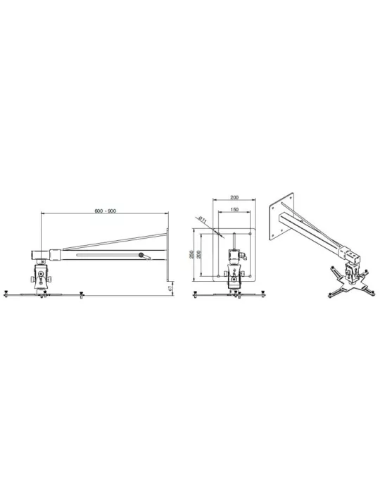 EUROMET 15463 ARAKNO WALL soporte de pared para proyector Blanco ajustable 60-90cm carga máxima 45 kg EUROMET EUR15463 | Music