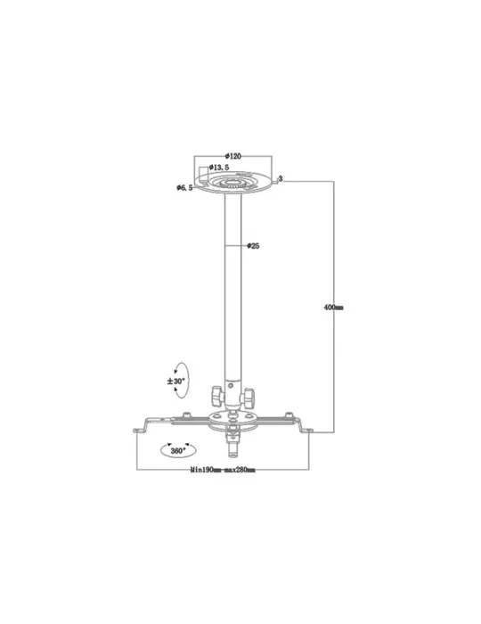 MULTIBRACKETS 1011 Support plafond Projector Ceiling mount III REF  MULTIBRACKETS MUL1011 | MusicGoodDeal