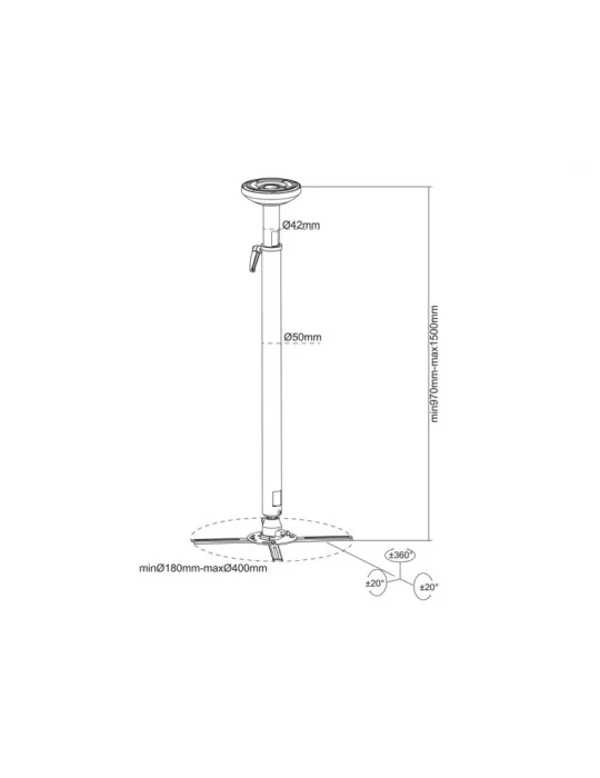 MULTIBRACKETS 5235 Tilting ceiling mount videoprojector Multibrackets HD 970-150 mm MULTIBRACKETS MUL5235 | MusicGoodDeal