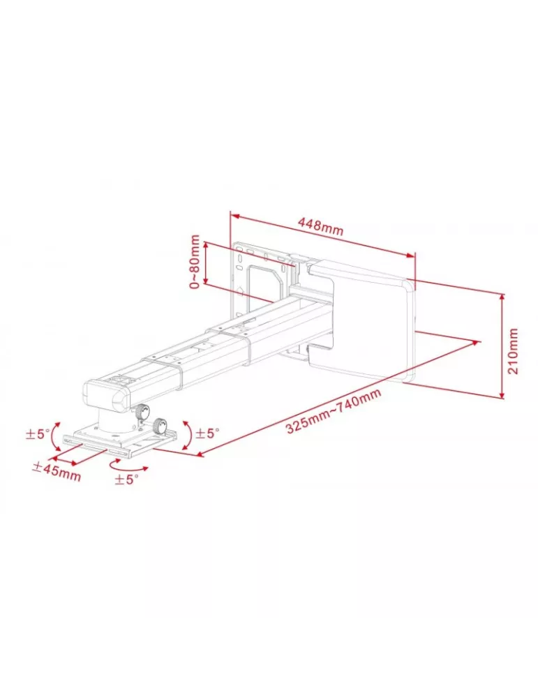 MULTIBRACKETS 9833 Support mural pour videoprojecteur courte focale Multibrackets Deluxe 300-700 Medium