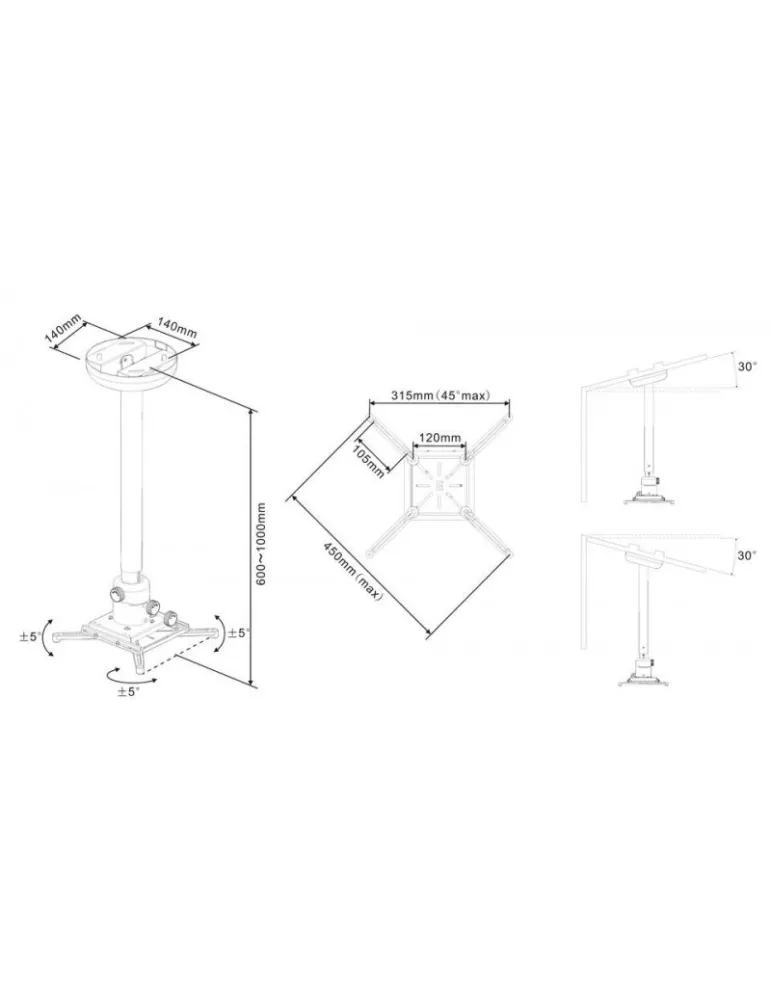MULTIBRACKETS 0735 Support plafond Projector Ceiling mount Fine Tune REF  MULTIBRACKETS MUL0735 | MusicGoodDeal