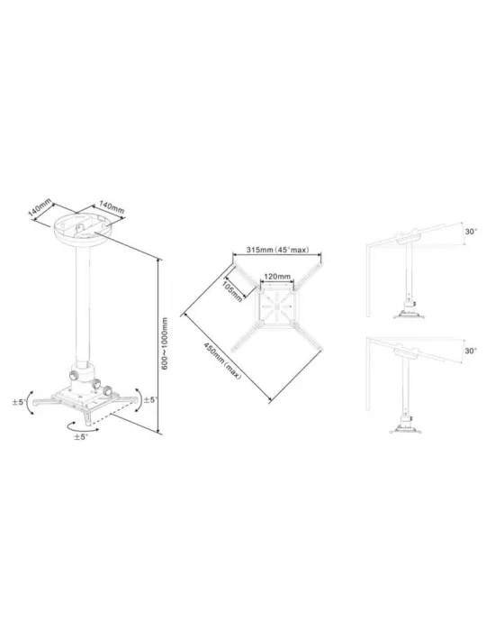 MULTIBRACKETS 0735 Support plafond Projector Ceiling mount Fine Tune REF  MULTIBRACKETS MUL0735 | MusicGoodDeal