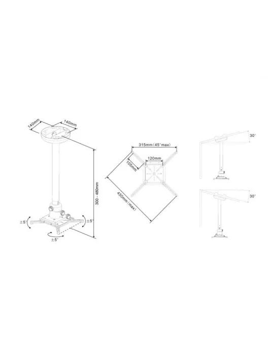 MULTIBRACKETS 3149 Multibrackets 300-480 universal ceiling mount with fine adjustment for projectors MULTIBRACKETS MUL3149 | M