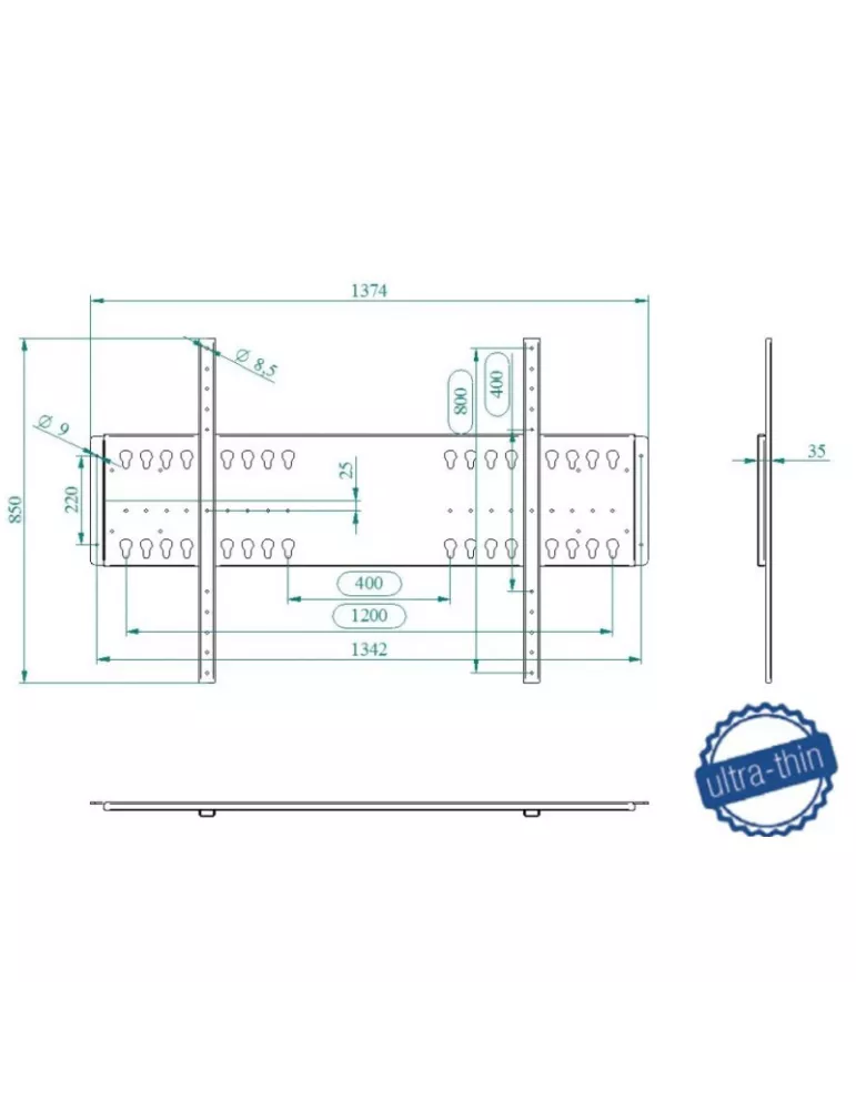 EUROMET 12100 Soporte mural fijo FIX XXL Euromet VESA 1200x800 máx. EUROMET EUR12100 | MusicGoodDeal