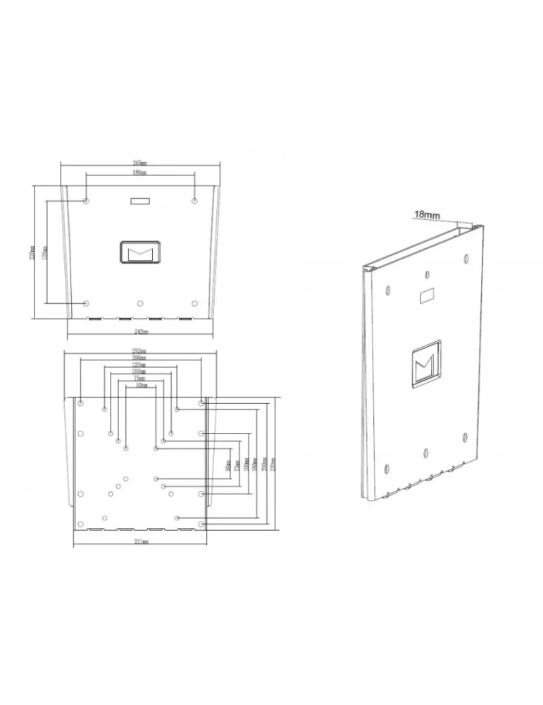MULTIBRACKETS 3008 Multibrackets VESA Wallmount III 75 100200 VESA 200x200 REF  MULTIBRACKETS MUL3008 | MusicGoodDeal
