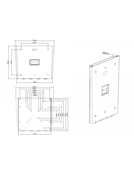 MULTIBRACKETS 3008 Multibrackets VESA Wallmount III 75 100200 VESA 200x200 REF  MULTIBRACKETS MUL3008 | MusicGoodDeal