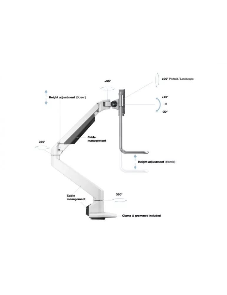 MULTIBRACKETS 2604 Soporte de mesa articulado con asa Multibrackets Brazo elevador de gas Sencillo - pantalla de 15 - 32  VESA