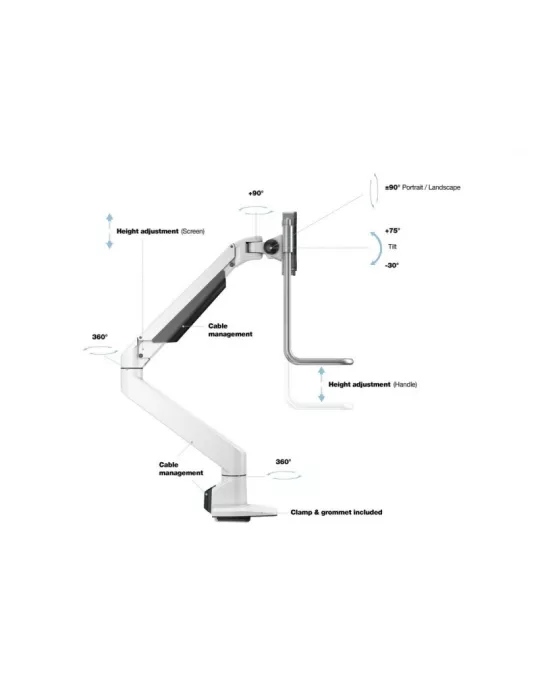 MULTIBRACKETS 2604 Gelenkige Tischhalterung mit Griff Multibrackets Gas Lift Arm Single - Bildschirm von 15 - 32  VESA Max 100
